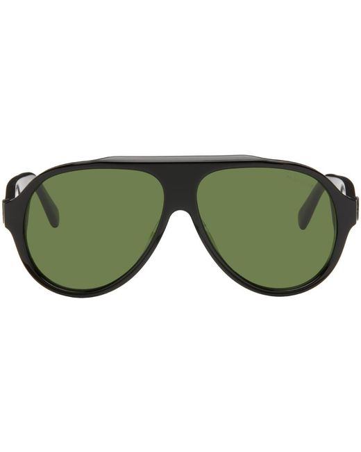 Moncler Green Black Aviator Sunglasses for men