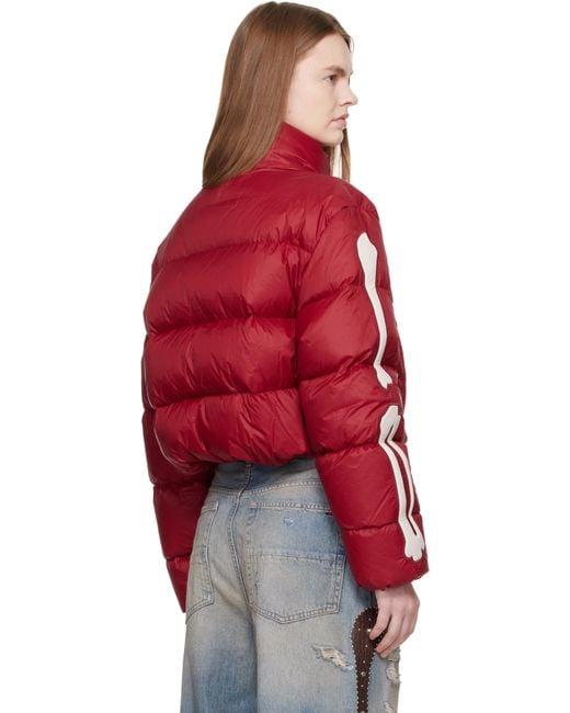 Amiri Red Bones Cropped Down Jacket