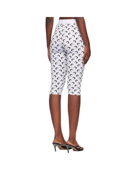 MARINE SERRE White Recycled Moon Jersey Capri Leggings
