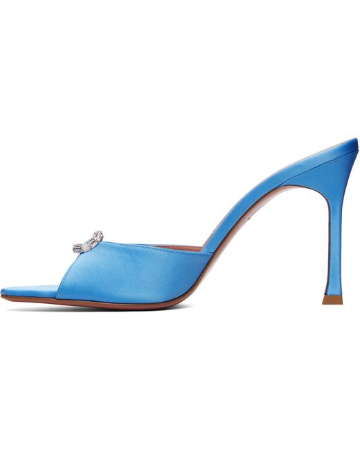 AMINA MUADDI Blue Mini Camelia Slipper 95 Heeled Sandals