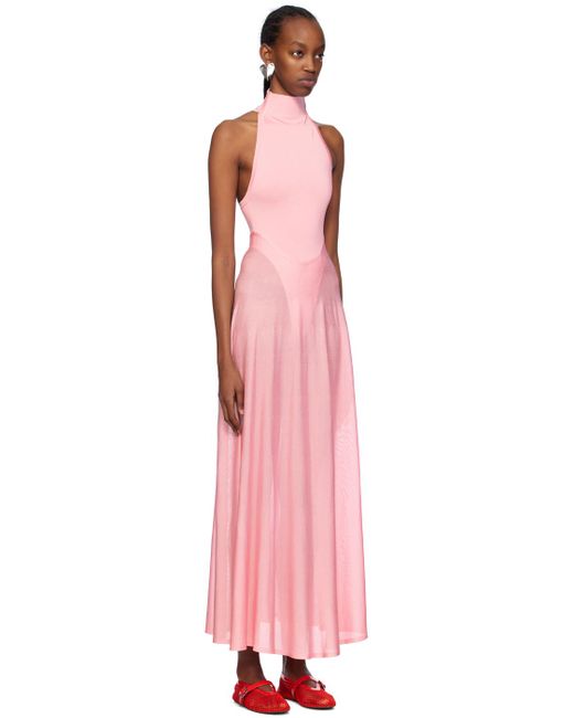 Alaia Pink Shiny Maxi Dress in Black Lyst UK