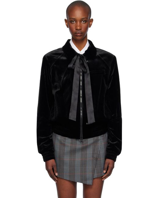 ★正規品★ 【OPEN YY】 TIE VELVET BOMBER JACKET OPEN YY Tie Velvet Bomber Jacket in Black | Lyst