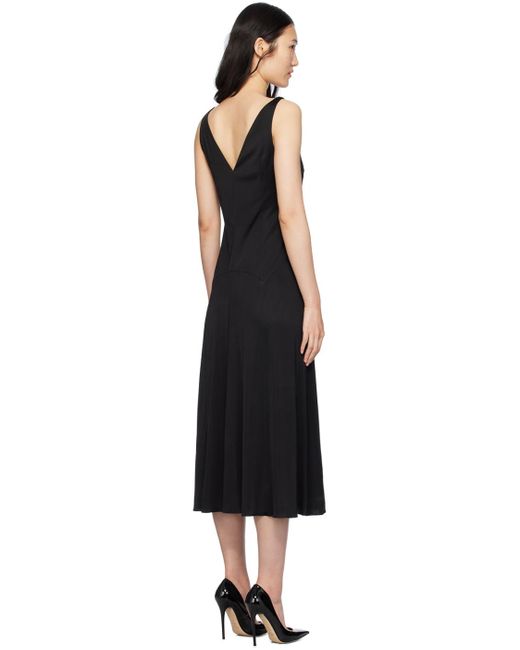 Lanvin Black V-neck Midi Dress