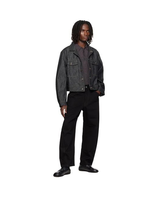 Lemaire Black Twisted Workwear Jeans for men