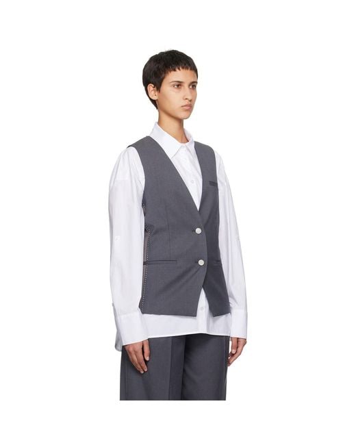 REMAIN Birger Christensen Blue Gray Two-color Vest