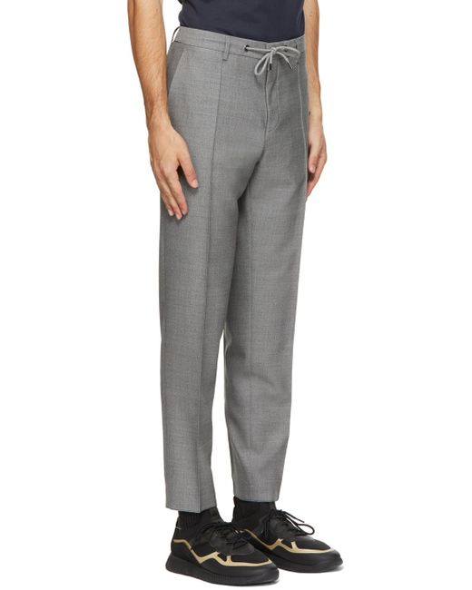 BOSS by HUGO BOSS Wool Grey Bardon Trousers in Grey for Men - Lyst