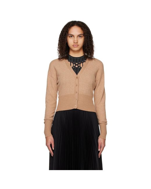 Joseph Black Tan Y-neck Cardigan