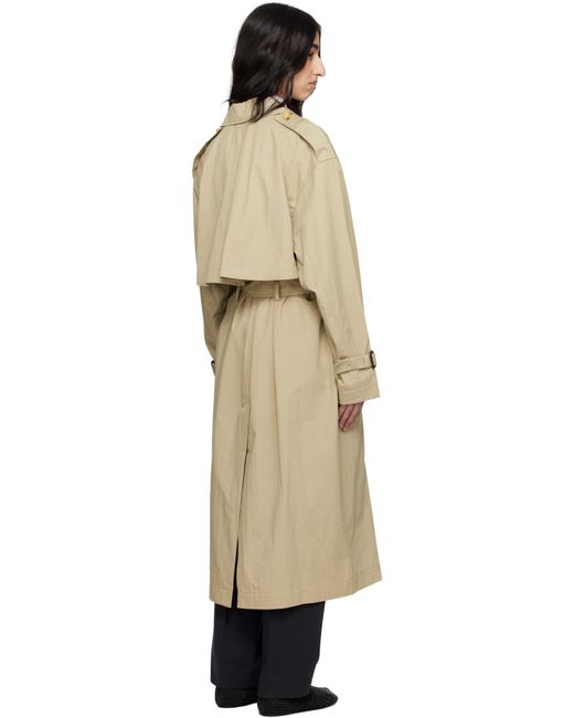Totême  Natural Khaki Crisp Summer Trench Coat