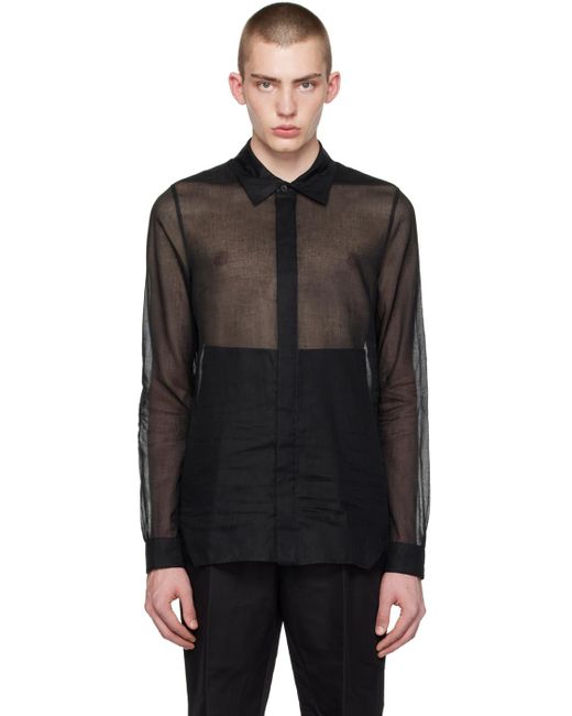 Rick Owens Black Office Shirt for men
