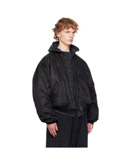 Balenciaga Black Standard Bomber Jacket for men