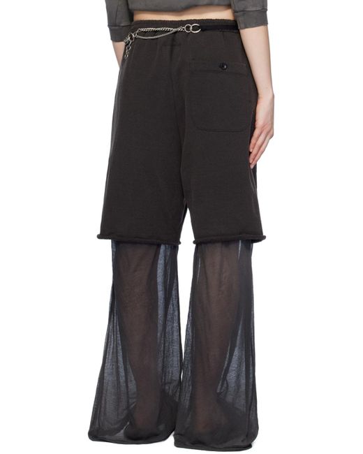 Pantalon de détente étagé noir Doublet en coloris Black
