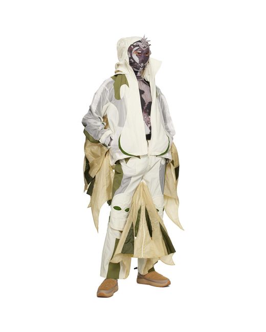 Kusikohc Natural Off- Paneled Trousers for men