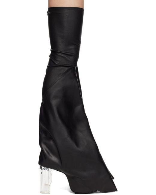 Rick Owens Black Hollywood Taco Kiss Tall Boots for men