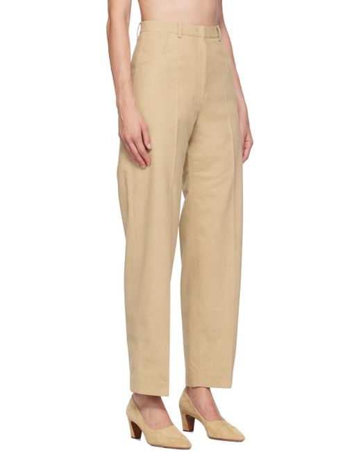 GIA STUDIOS Natural Cocoon Faux-Leather Trousers
