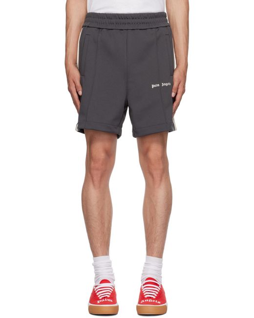 Palm Angels Blue Gray Classic Track Shorts for men