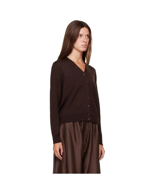Cordera Brown Merino Wool Button Cardigan
