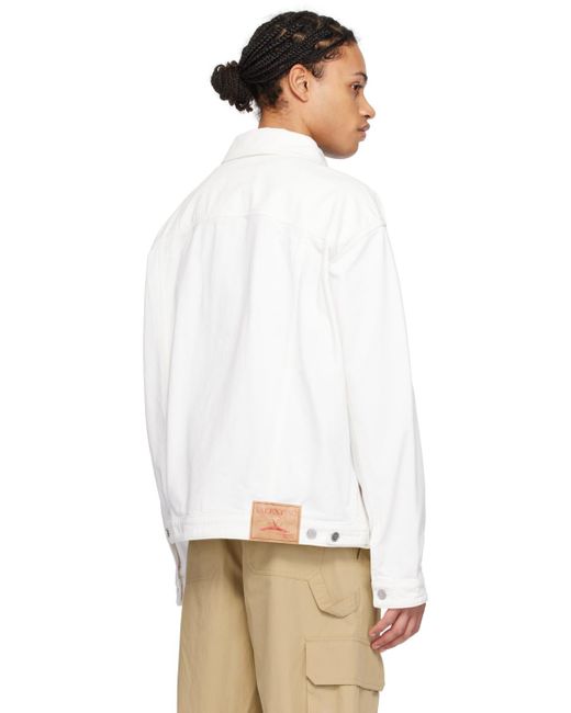 メンズ Valentino オフホワイト ハードウェア デニムジャケット White