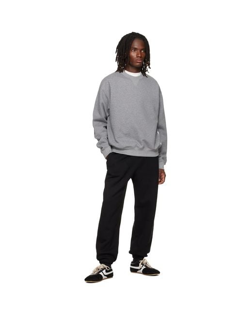 Jil Sander Gray Cotton Crew-Neck Sweatshirt for men