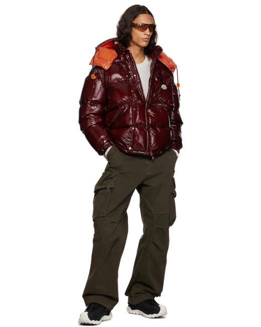 Blouson court karakorum bourgogne rembourre en duvet Moncler pour homme en coloris Rouge Lyst
