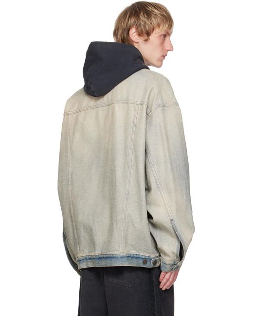 Balenciaga Blue Oversized Denim Jacket for men