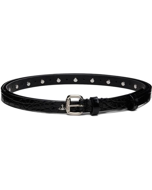 Vivienne Westwood Black Mini Alex Orb Stud Belt