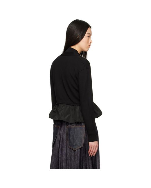 Moncler Black Cotton Cashmere & Silk Cardigan
