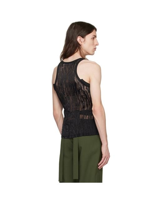 Dion Lee Black Split Tank Top for men