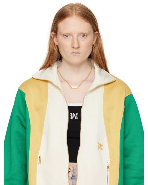 Palm Angels Multicolor Gold Logo Plate Necklace