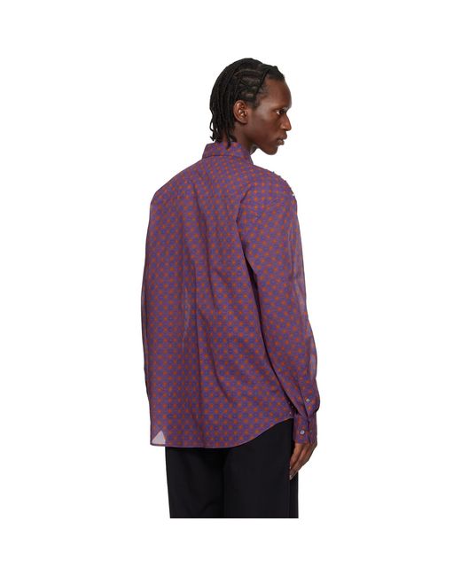 Dries Van Noten Purple Sequinned Shirt for men