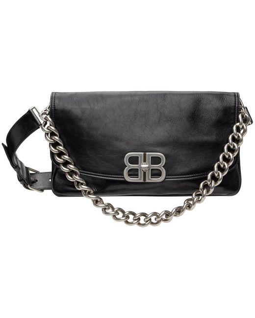 【BALENCIAGA】ブラック ミディアム BB Soft Flap バッグ Balenciaga Medium Bb Soft Flap Bag in Black | Lyst