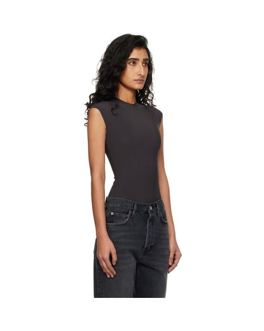Agolde Black Agata Bodysuit