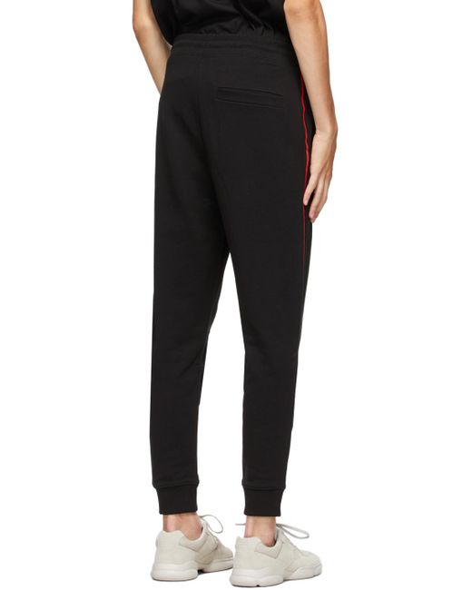 HUGO Black \u0026 Red Stripe Logo Sweatpants 