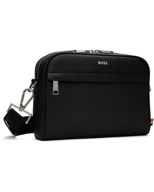 Boss Black Saffiano Leather Bag for men