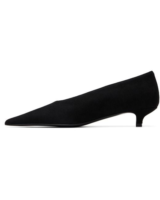 Totême  Black Sharp Suede Kitten Heels