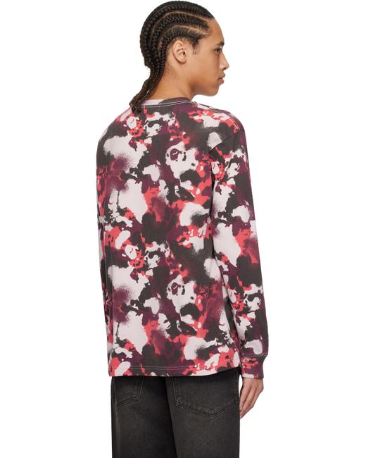 T-Shirt À Manches Longues Rouge À Motif Camouflage Map A Bathing Ape pour homme en coloris Red