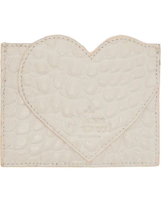 Vivienne Westwood White Off- Heart Card Holder for men