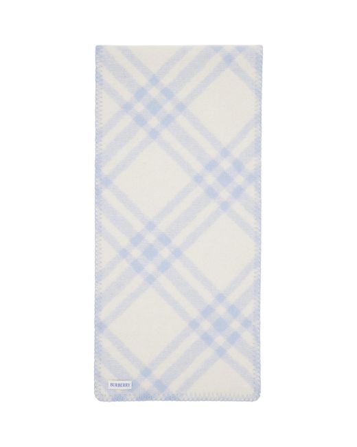 Burberry Blue Check Wool Scarf