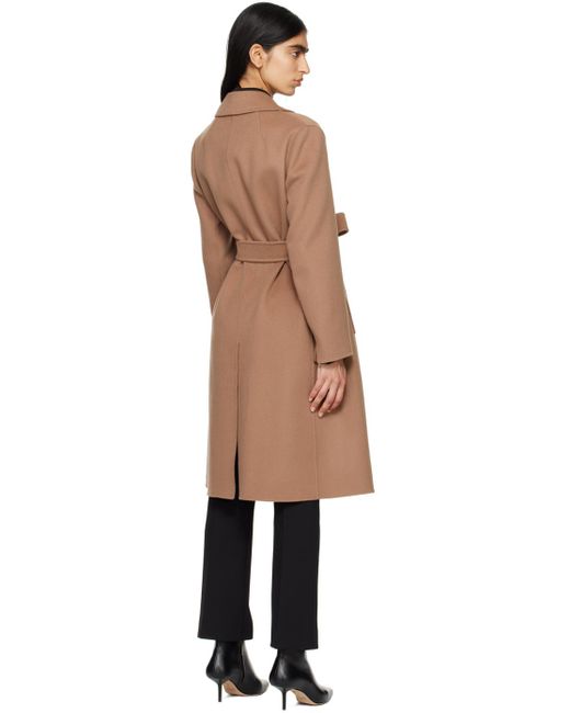 Manteau brun clair à ceinture Max Mara en coloris Black