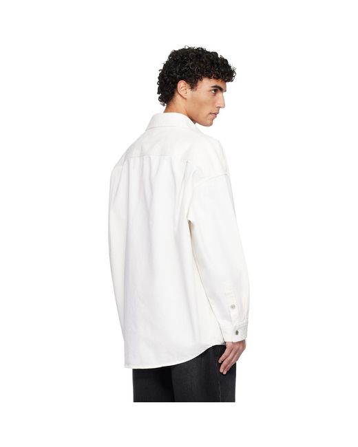 Balmain White Off- Denim Overshirt for men