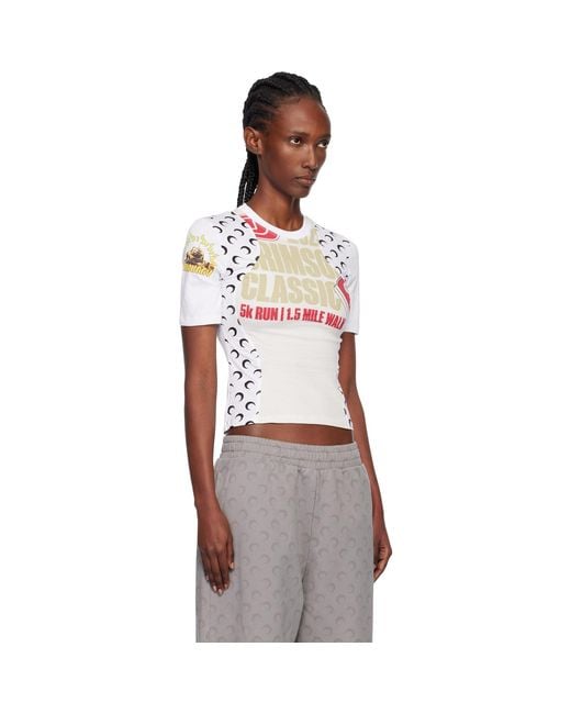 MARINE SERRE Multicolor Regenerated Graphic Jersey Baby Fit T-Shirt