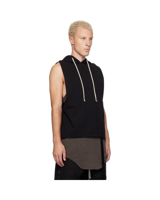 Rick Owens Black Tower Tunic Hoodie for men