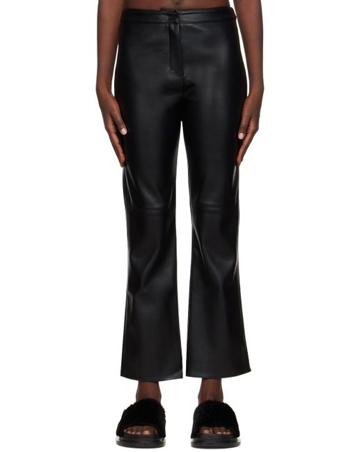 Max Mara Black Karub Faux-leather Trousers | Lyst