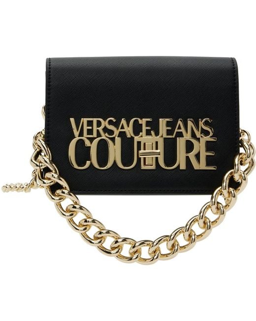 Versace Black Logo-letteringr Crossbody Bag