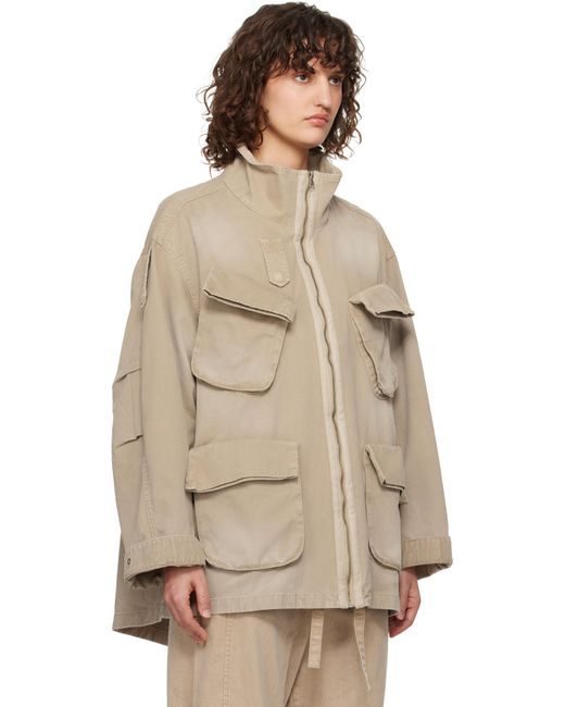 OPEN YY Cargo Pocket Field Jacket in Natural | Lyst