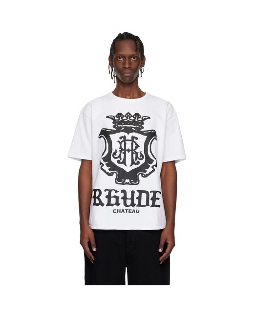 Rhude Black Oversized Chateau Crest T-Shirt for men