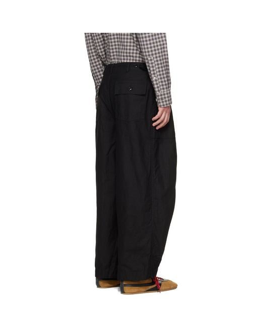 Needles Black H.D. Fatigue Trousers for men