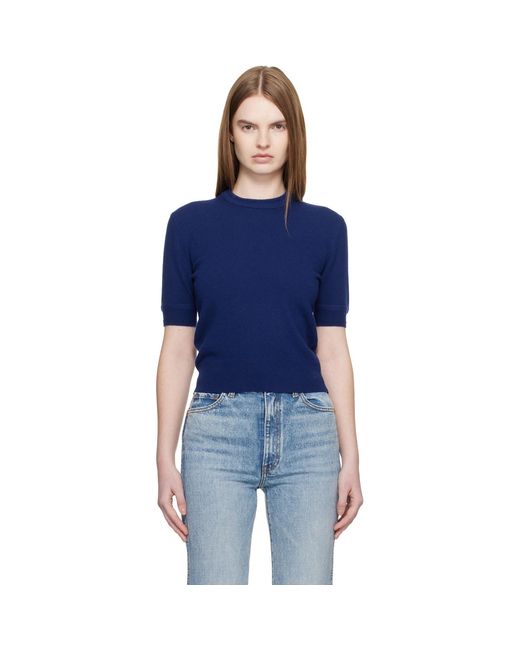 Jil Sander Blue Lightweight Wool Knit T-Shirt