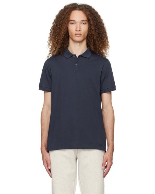 Sunspel Blue Two-button Polo for men