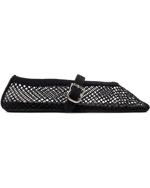 Alaïa レディース ブラック Strass フィッシュネット フラットシューズ