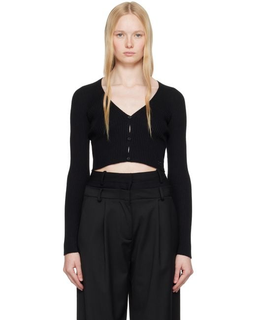 Courreges Black Solar Light Rib Cardigan